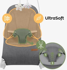 Detské hojdacie kreslo Moon 50 sivé