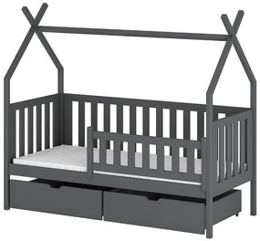 Posteľ Domček Simba 90x200 grafit