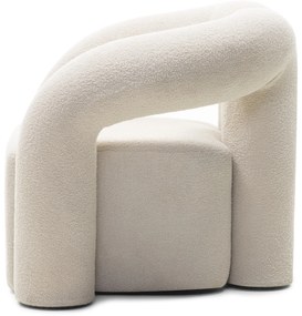 Designové křeslo Merry bouclé bílé