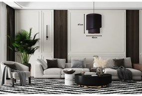 Duolla - Luster na lanku PARIS 1xE27/15W/230V pr. 40 cm čierna/zlatá