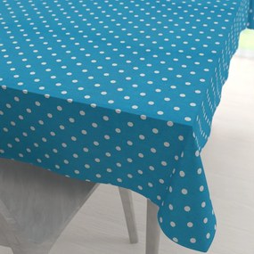 Biante Dekoračný obdĺžnikový obrus Leona LN-021 Biele bodky na modrom 60x100 cm