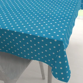 Biante Dekoračný obdĺžnikový obrus Leona LN-021 Biele bodky na modrom 60x100 cm