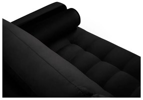 Čierna zamatová pohovka Milo Casa Santo, 219 cm