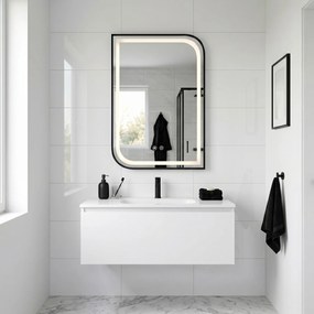 Rea Zone, LED zrkadlo, 60x80 cm, čierna matná, HOM-00208