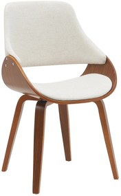 Jedálenská stolička Vangale - látka - Orech / Krémová