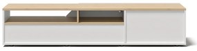 Biely TV stolík v dekore duba 180x38 cm Verone - TemaHome