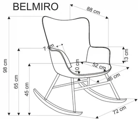 Krémové hojdacie kreslo BELMIRO