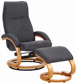 Set sivého polohovacieho kresla a podnožky s poťahom z textílie Støraa Rika