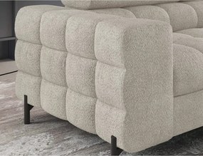 Krémovobiela rozkladacia/s úložným priestorom rohová pohovka z textílie buklé (pravý roh/do L) Ferucce – ELTAP