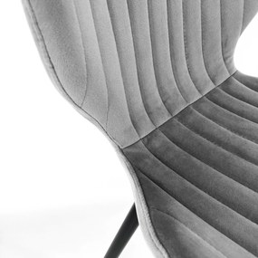 Sametová čalouněná prošívaná židle Apas šedá