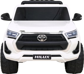 Ramiz Toyota Hilux na batérie pre deti Biely pickup + pohon 4x4 + diaľkové ovládanie + 2 nosiče batožiny