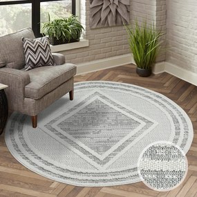Dekorstudio Moderný okrúhly koberec LINDO 8853 - sivý Priemer koberca: 160cm