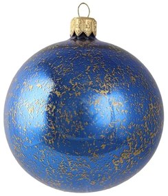 Vianočná banka modrá zlatý dekor
