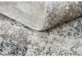 Moderný koberec TULS štrukturálny, strapce 51323 Vintage, vzor rámu, ružica slonová kosť / sivá Veľkosť: 120x170 cm