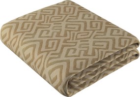 Prehoz na posteľ 220x260 cm farba produktu béžová látka zapletaná, vzorované