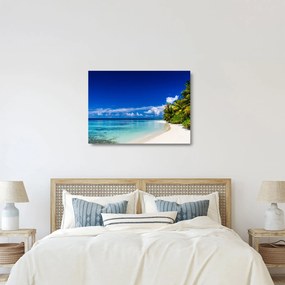 Sklenený obraz tropickej pláže (70x50 cm)