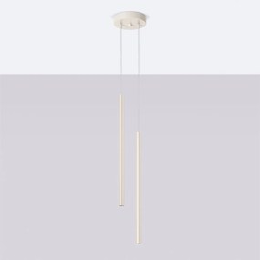 Závesné svietidlo Pastelo, 2x béžové kovové tienidlo, o