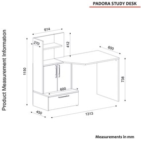 PC stolík Pandora (biela + orech). Vlastná spoľahlivá doprava až k Vám domov. 1089131