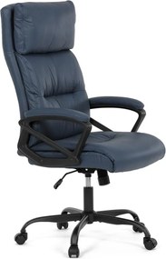 Kancelárske kreslo PEDRO — ekokoža, modrá