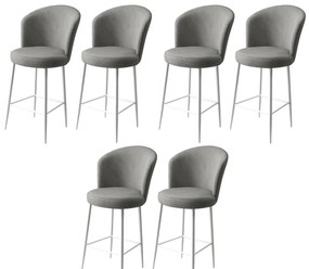 Sada barových stoličiek Fora Grey and White, 6 ks