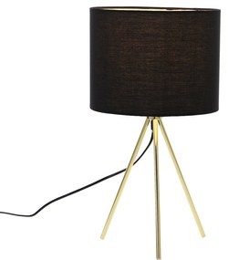 Dekorstudio Stolná lampa TRIPOD zlatá s čiernym tienidlom 46cm