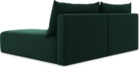 Tmavozelená zamatová rozkladacia/s úložným priestorom rohová pohovka (pravý roh/s leňoškou) Kalena – Makamii