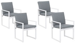 Sada 4 sivých záhradných stoličiek PANCOLE Beliani