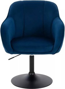LuxuryForm DESIGN Stolička AVOLA VELUR na čiernom tanieri - modrá