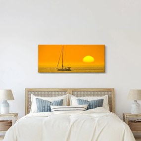 Obraz - Loďka uprostred mora (120x50 cm)
