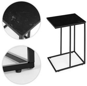 Čierny stolík s mramorovým efektom