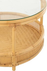 Prírodný ratanový coffee stolík Jovelyne Rattan - Ø 70*47cm