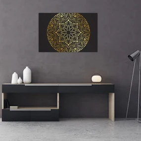 Obraz zlaté abstrakcie (90x60 cm)