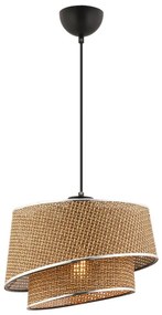 Luster na lanku BARETTE 1xE27/60W/230V hnedý/lesklý chróm