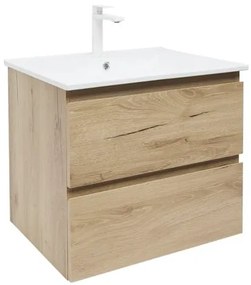 Kúpeľňová skrinka 2 zásuvky s umývadlom SAT B-Way 59x50x45 cm BWAY260OAKU4B2, 1 ks