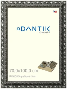 DANTIK rám na obraz 70x100 | ROKOKO grafitová (Plexi Čiré)