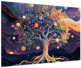 Obraz – Fialový strom plný energie (90x60 cm)