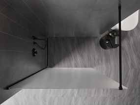 Mexen Kioto-X, sprchová zástena 140 x 200 cm, 10mm sklo námraza, čierny profil, 800-140-101-70-30-X