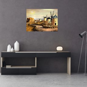 Sklenený obraz - Veterné mlyny (70x50 cm)