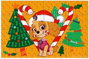 Detské puzzle 4v1 LABKOVÁ PATROLA a vianočný stromček, 19x29 cm