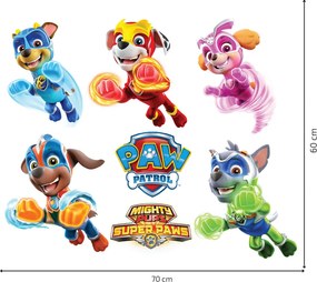 PAW Patrol - Mighty Pups - nálepka na stenu