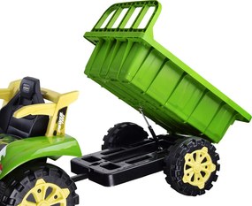 JOKOMISIADA Traktor s prívesom na akumulátor, svietiaci, zelený PA0234