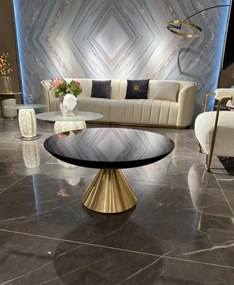 KONFERENČNÝ STOLÍK SVEN ZLATÁ NEREZ + SKLO