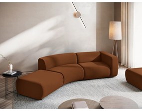 Oranžová/hnedá zamatová leňoška (ľavý roh) Ekahi – Makamii