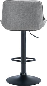 Barová stolička Vonore - látka, čierny rám - Sivá