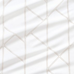 Goldea bavlnené posteľné obliečky - geometrické línie na bielom a latte 150 x 200 a 50 x 60 cm