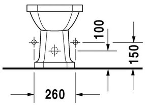 DURAVIT 1930 samostatne stojací bidet s otvorom, 355 mm x 600 mm, 0267100000