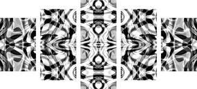 5-dielny obraz abstrakcia v čiernobielom prevedení Varianta: 100x50