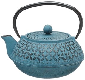 Liatinový džbán so sitkom na čaj Flower 1000 ml modrý