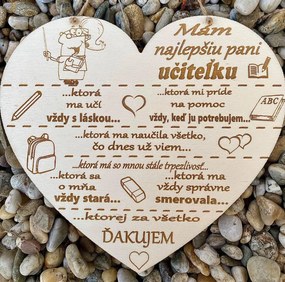 Srdiečko Mám najlepšiu pani učiteľku 2 - 20 cm