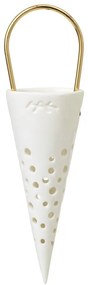 Biela keramická závesná dekorácia Kähler Design Cone, výška 14,5 cm